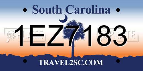 1EZ7183 South Carolina License Plate