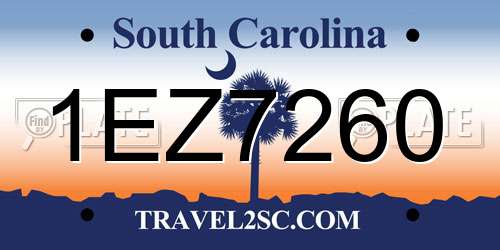 1EZ7260 South Carolina License Plate