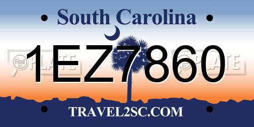 1EZ7860 South Carolina License Plate