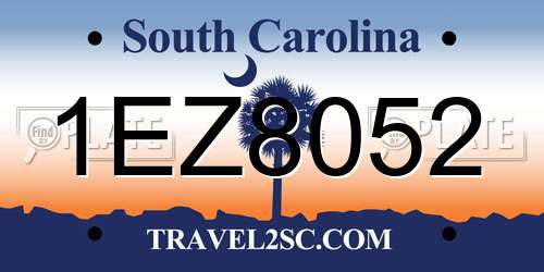 1EZ8052 South Carolina License Plate