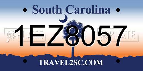 1EZ8057 South Carolina License Plate