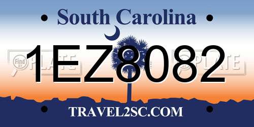 1EZ8082 South Carolina License Plate
