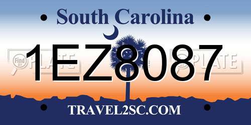 1EZ8087 South Carolina License Plate