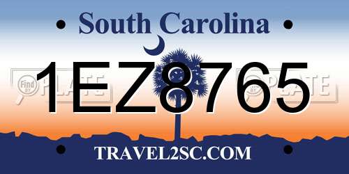 1EZ8765 South Carolina License Plate
