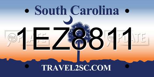 1EZ8811 South Carolina License Plate