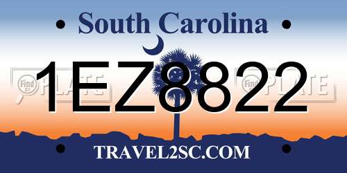 1EZ8822 South Carolina License Plate