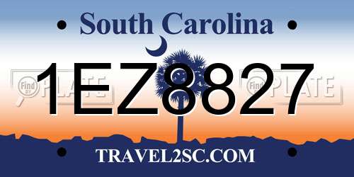 1EZ8827 South Carolina License Plate
