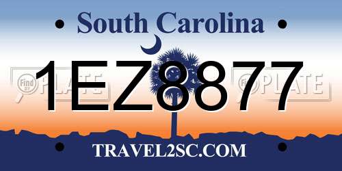 1EZ8877 South Carolina License Plate