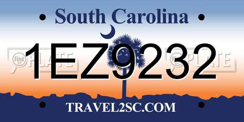 1EZ9232 South Carolina License Plate