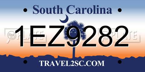 1EZ9282 South Carolina License Plate