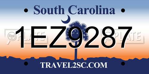 1EZ9287 South Carolina License Plate