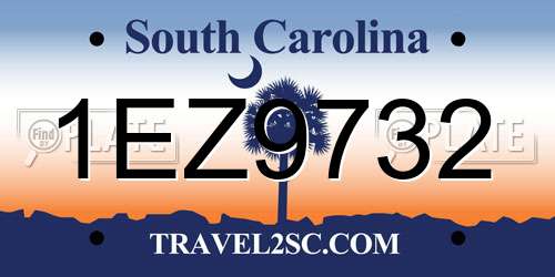 1EZ9732 South Carolina License Plate