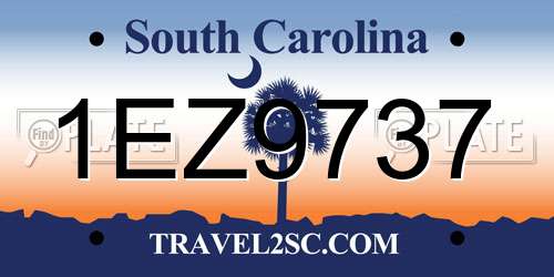 1EZ9737 South Carolina License Plate