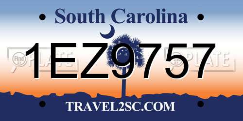 1EZ9757 South Carolina License Plate