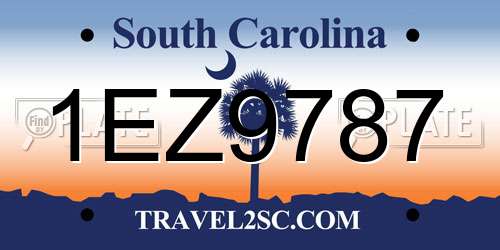 1EZ9787 South Carolina License Plate