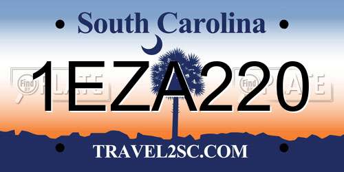 1EZA220 South Carolina License Plate