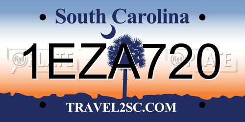1EZA720 South Carolina License Plate