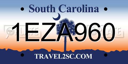 1EZA960 South Carolina License Plate