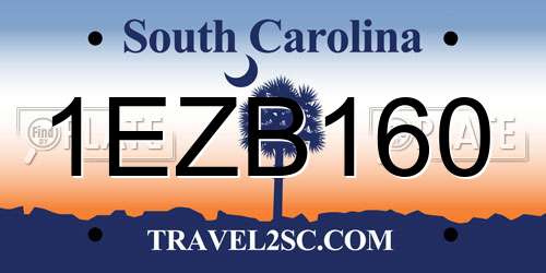 1EZB160 South Carolina License Plate