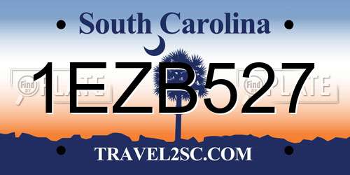 1EZB527 South Carolina License Plate