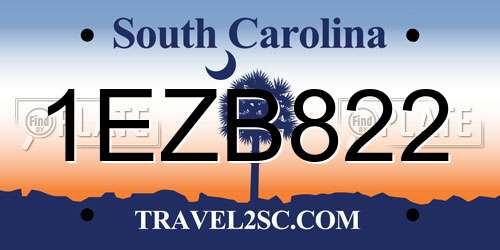 1EZB822 South Carolina License Plate
