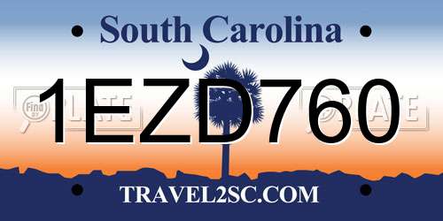 1EZD760 South Carolina License Plate
