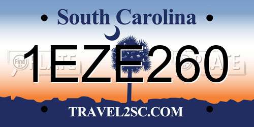 1EZE260 South Carolina License Plate