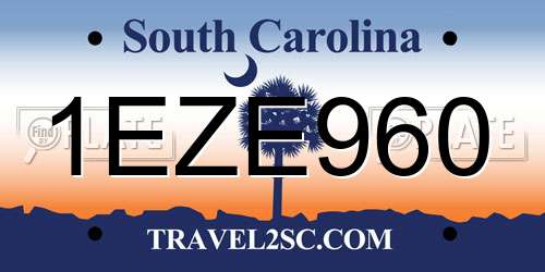 1EZE960 South Carolina License Plate