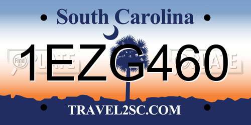 1EZG460 South Carolina License Plate
