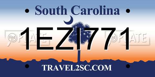 1EZI771 South Carolina License Plate