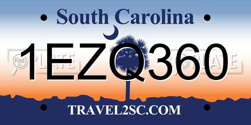 1EZQ360 South Carolina License Plate