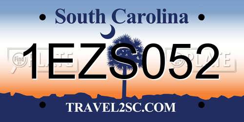 1EZS052 South Carolina License Plate
