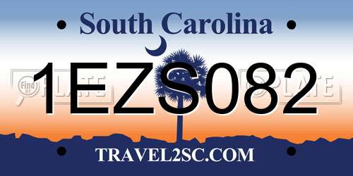 1EZS082 South Carolina License Plate