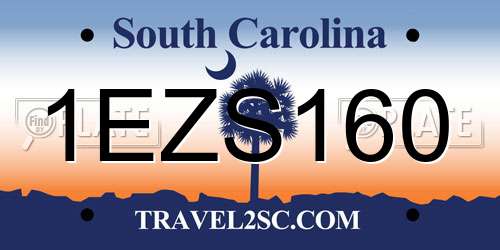 1EZS160 South Carolina License Plate