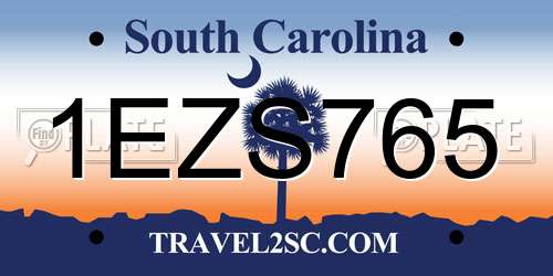 1EZS765 South Carolina License Plate