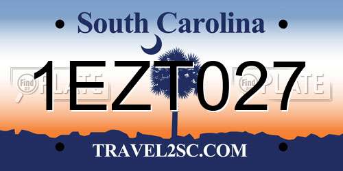 1EZT027 South Carolina License Plate