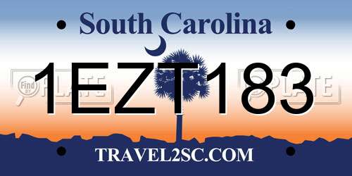 1EZT183 South Carolina License Plate