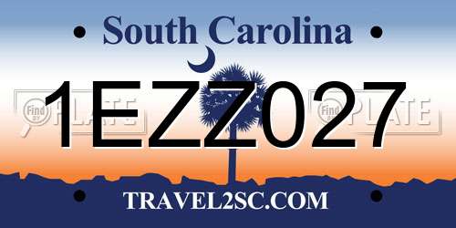 1EZZ027 South Carolina License Plate