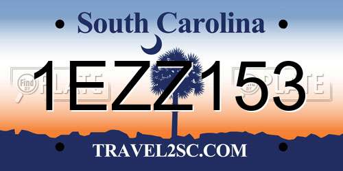 1EZZ153 South Carolina License Plate