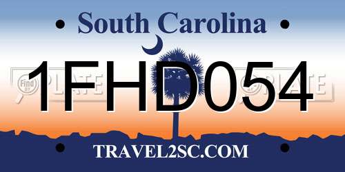 1FHD054 South Carolina License Plate