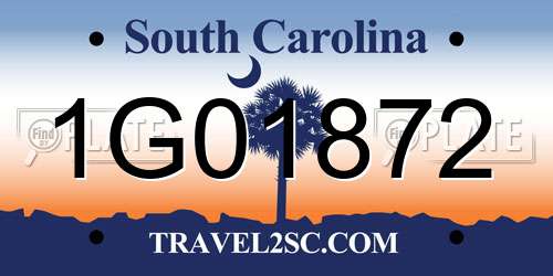 1G01872 South Carolina License Plate