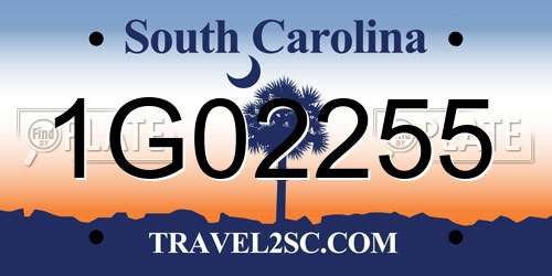 1G02255 South Carolina License Plate