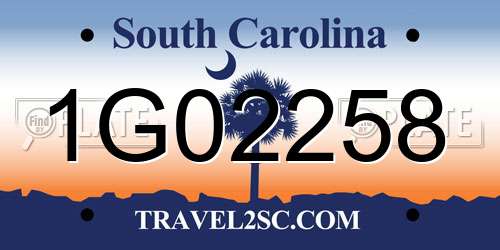 1G02258 South Carolina License Plate