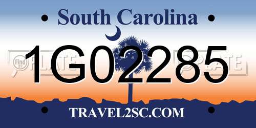 1G02285 South Carolina License Plate