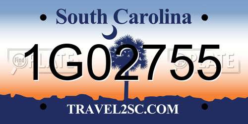 1G02755 South Carolina License Plate