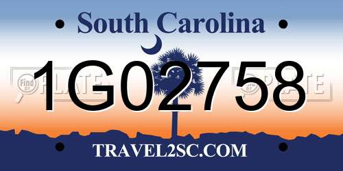 1G02758 South Carolina License Plate