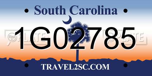 1G02785 South Carolina License Plate