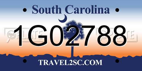 1G02788 South Carolina License Plate