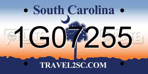 1G07255 South Carolina License Plate