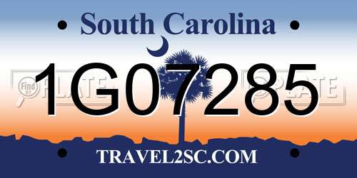 1G07285 South Carolina License Plate